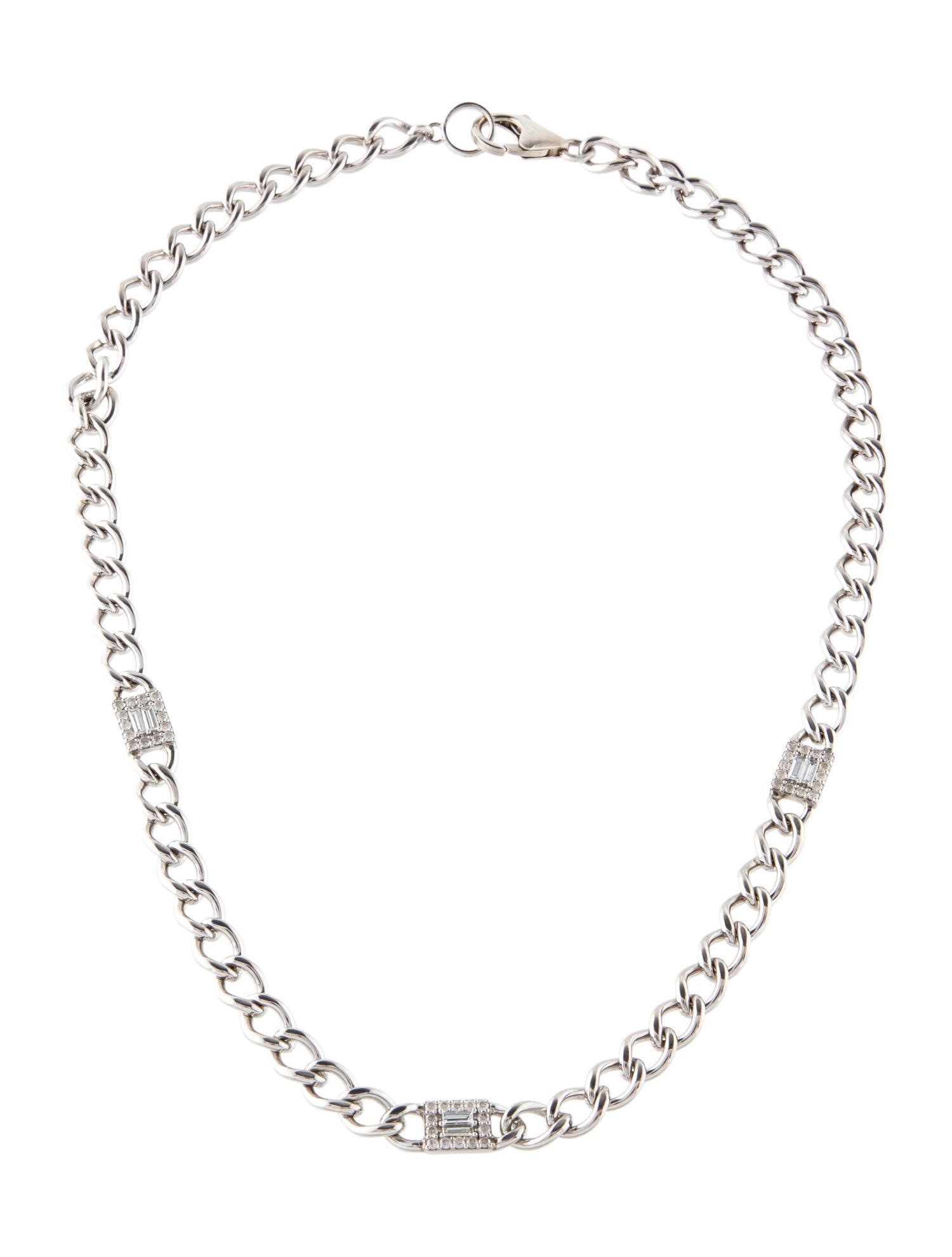 Sheryl Lowe 1.05ctw Diamond Station Mosaic Chain Necklace