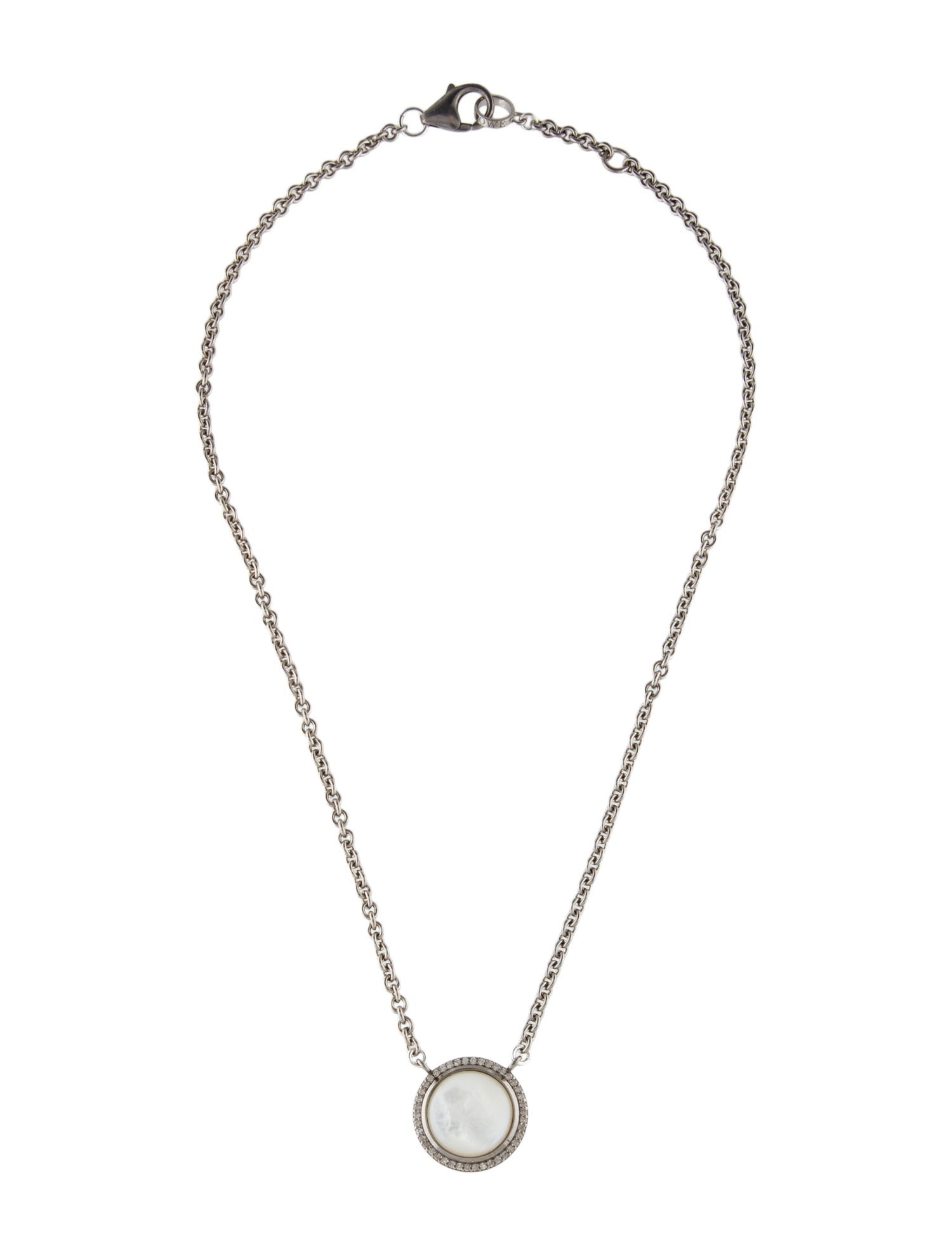 Sheryl Lowe Mother of Pearl & Diamond Pendant Necklace