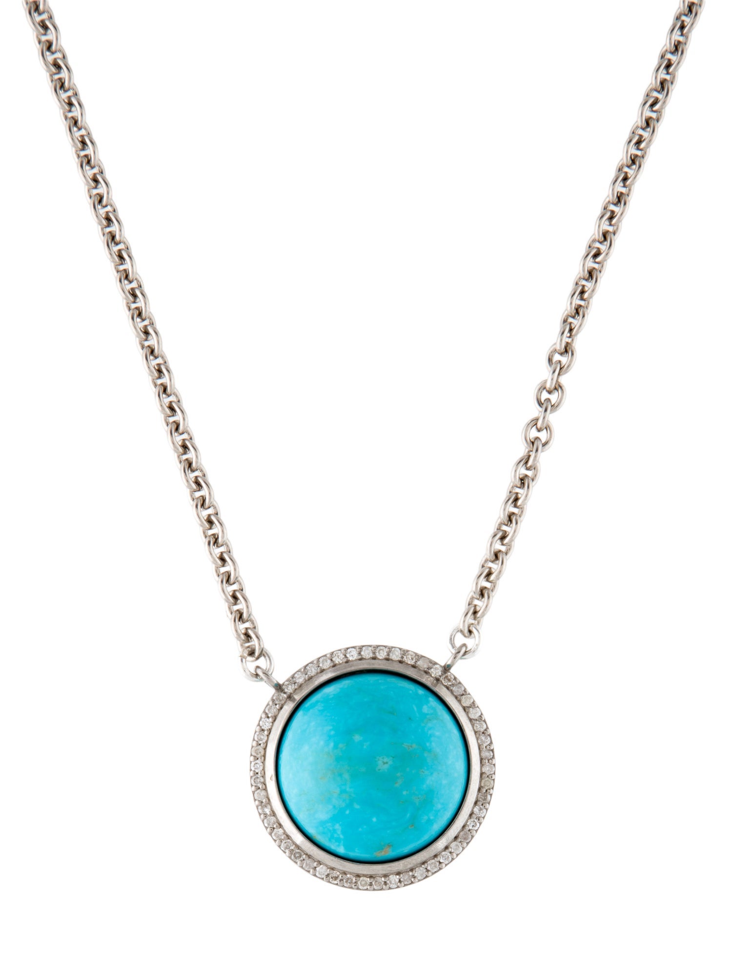 Sheryl Lowe Turquoise & Diamond Pendant Necklace