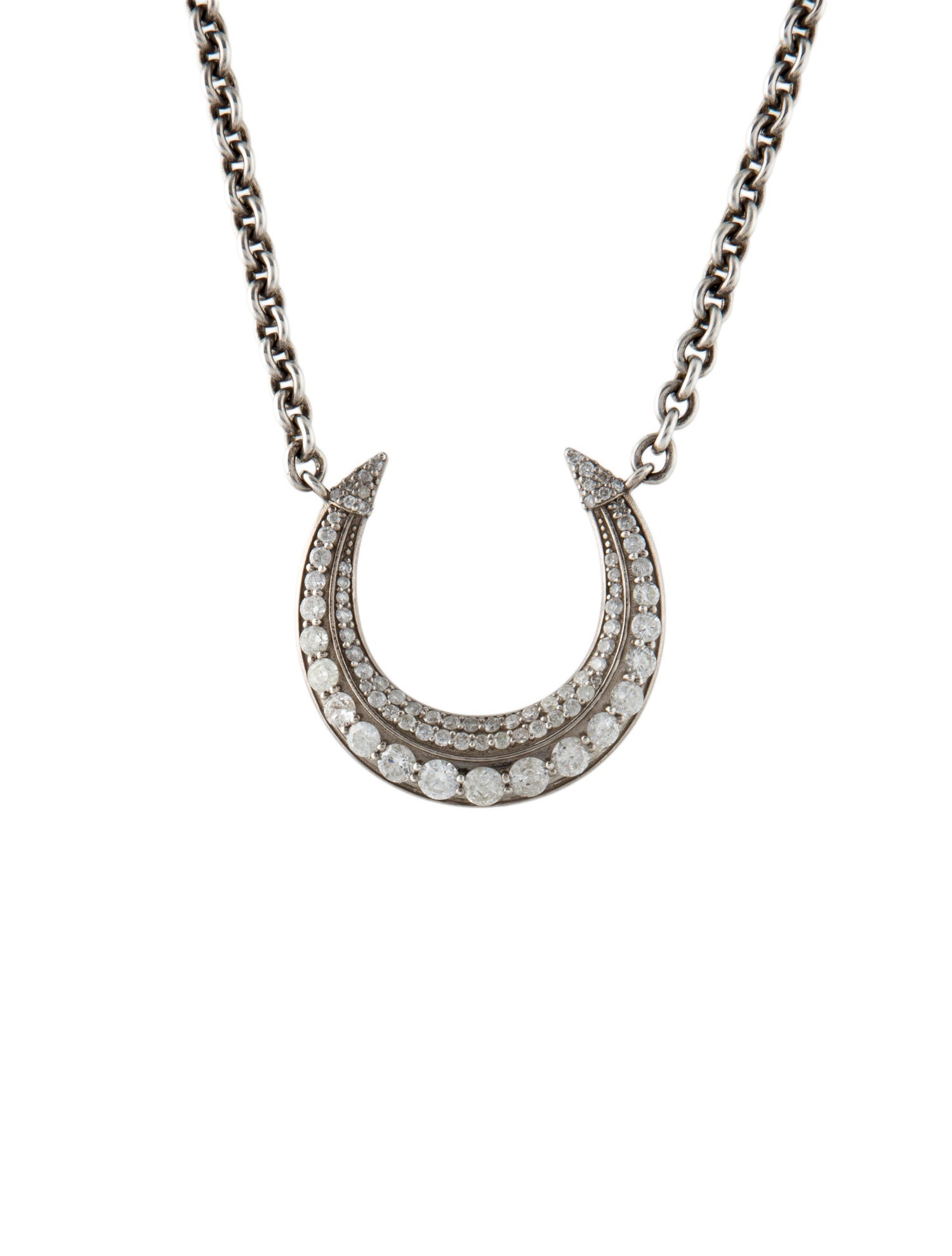 Sheryl Lowe 2.29ctw Diamond Moon Pendant Necklace