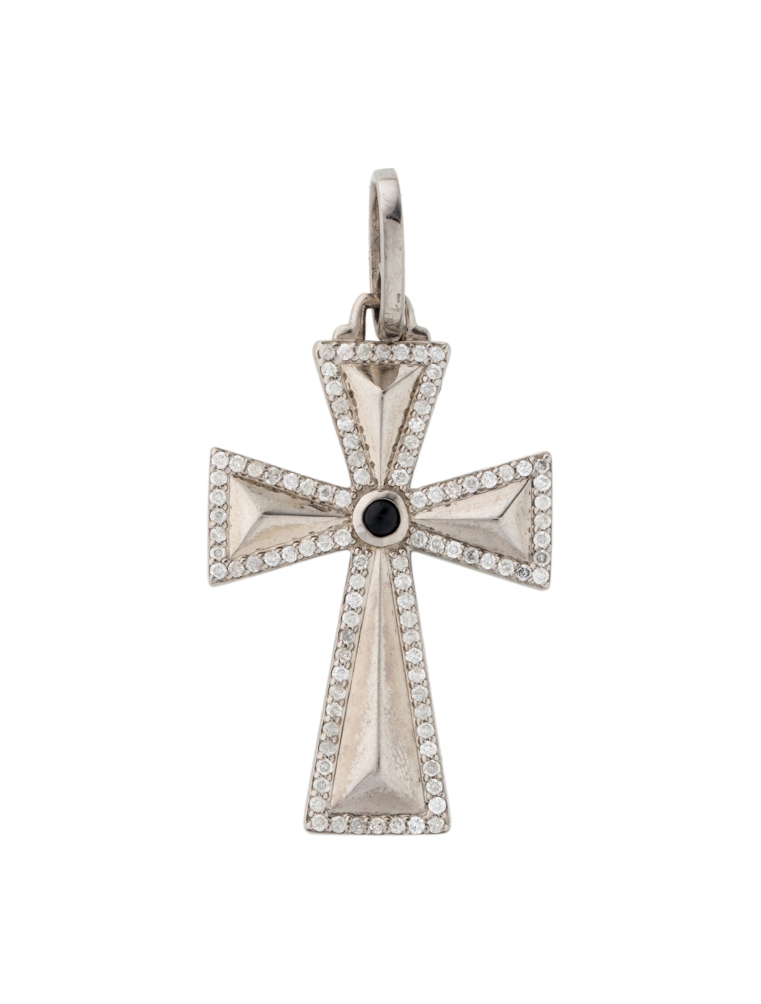 Sheryl Lowe Diamond & Onyx Cross Pendant