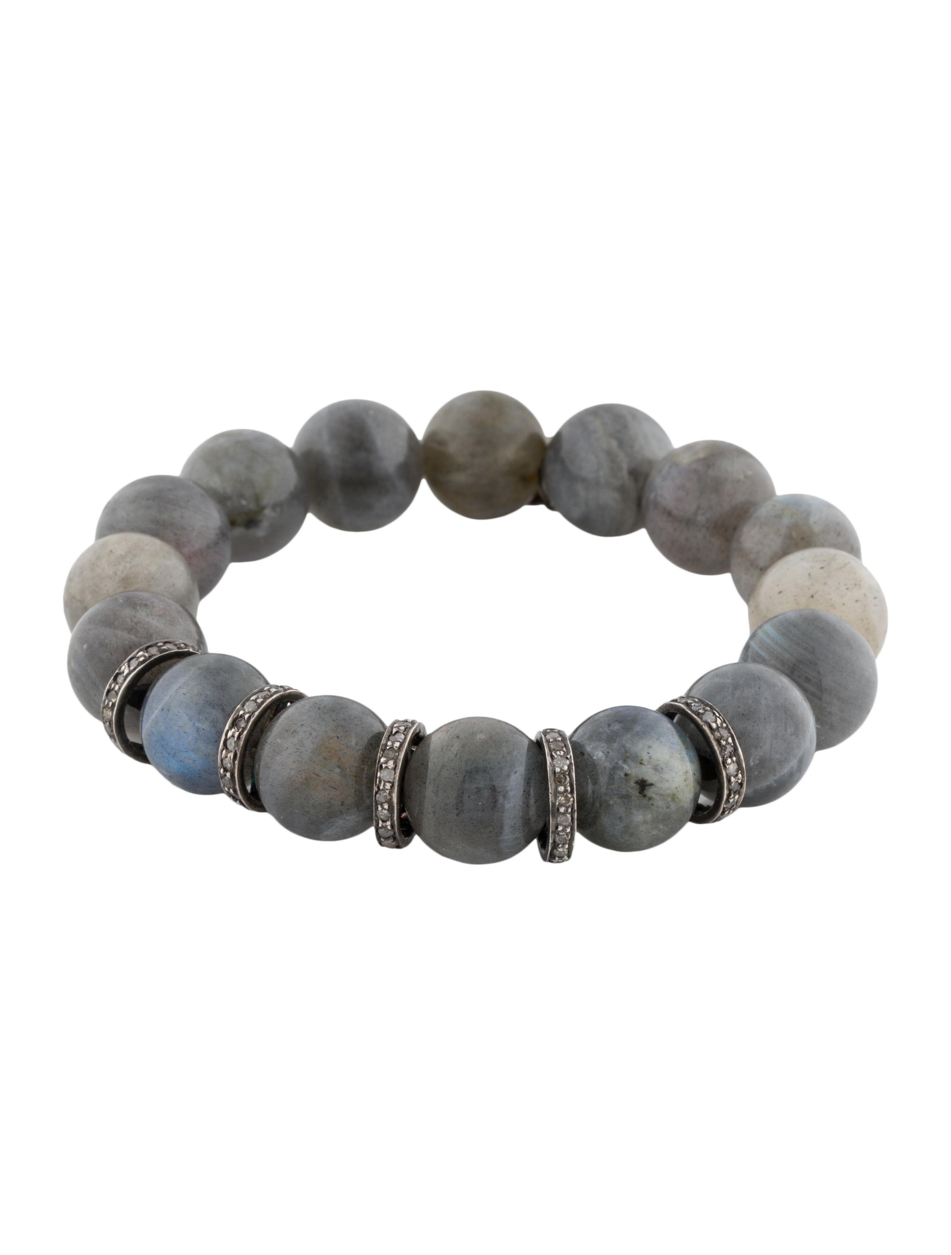 Sheryl Lowe Diamond & Labradorite Bead Bracelet