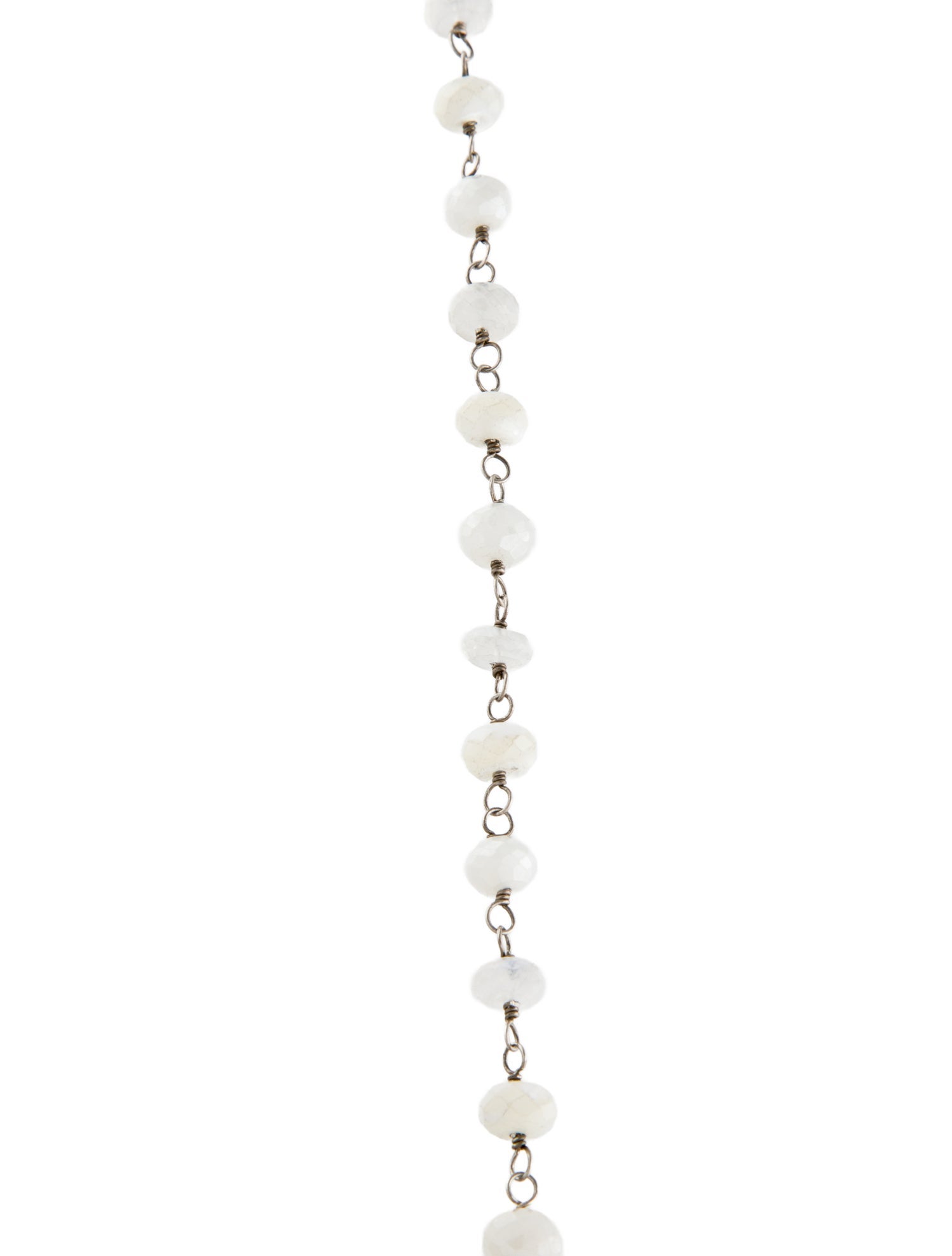 Sheryl Lowe Diamond, Mother of Pearl & Moonstone Labradorite Bead Station Necklace