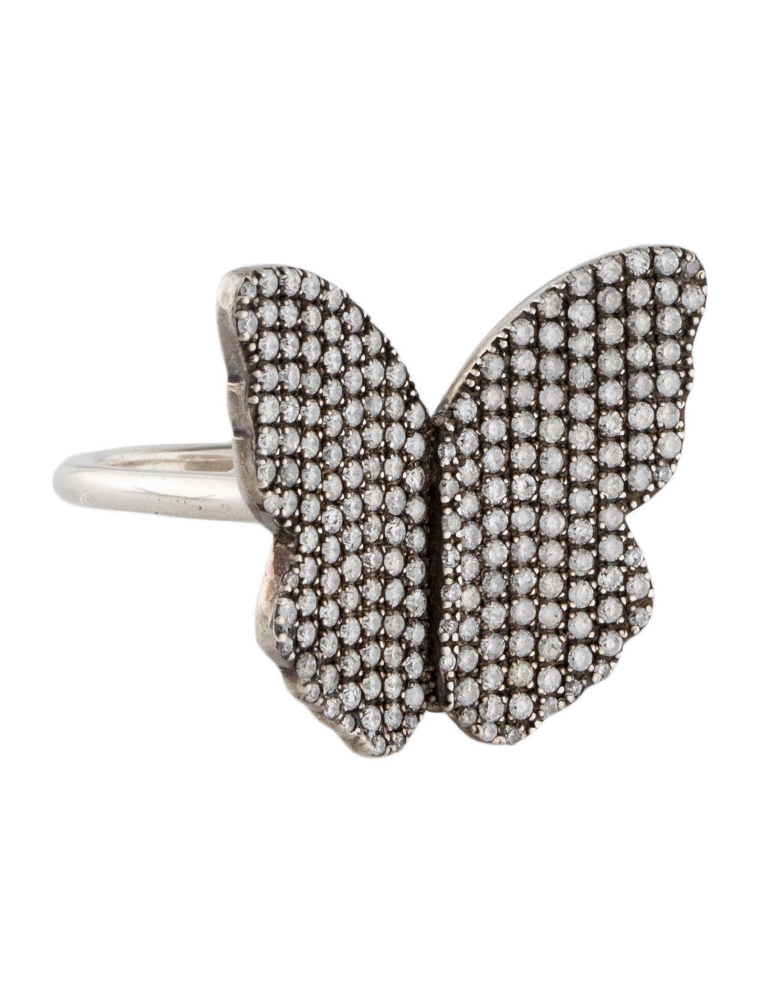 Sheryl Lowe Diamond Medium Butterfly Statement Ring