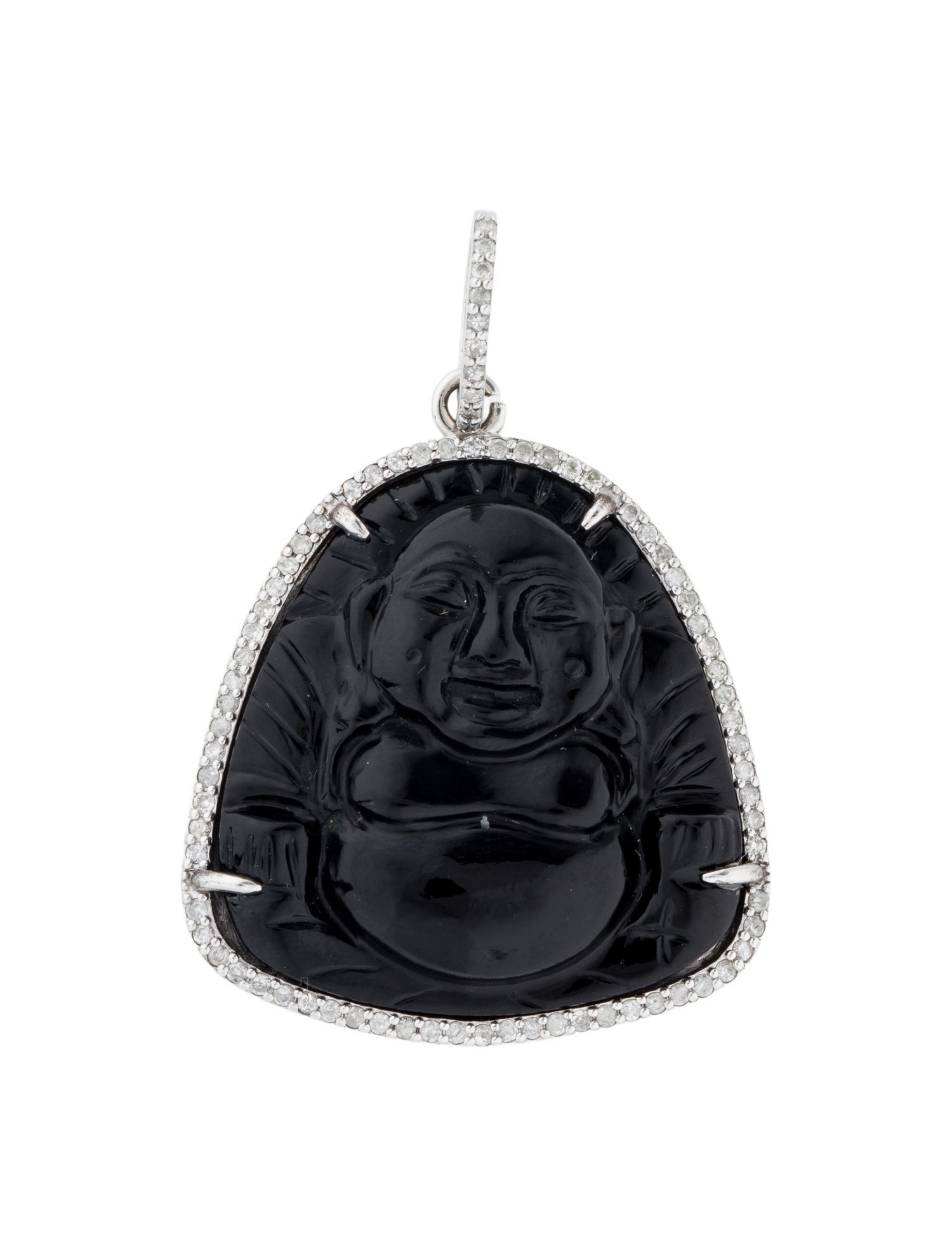 Sheryl Lowe Diamond & Onyx Buddha Pendant