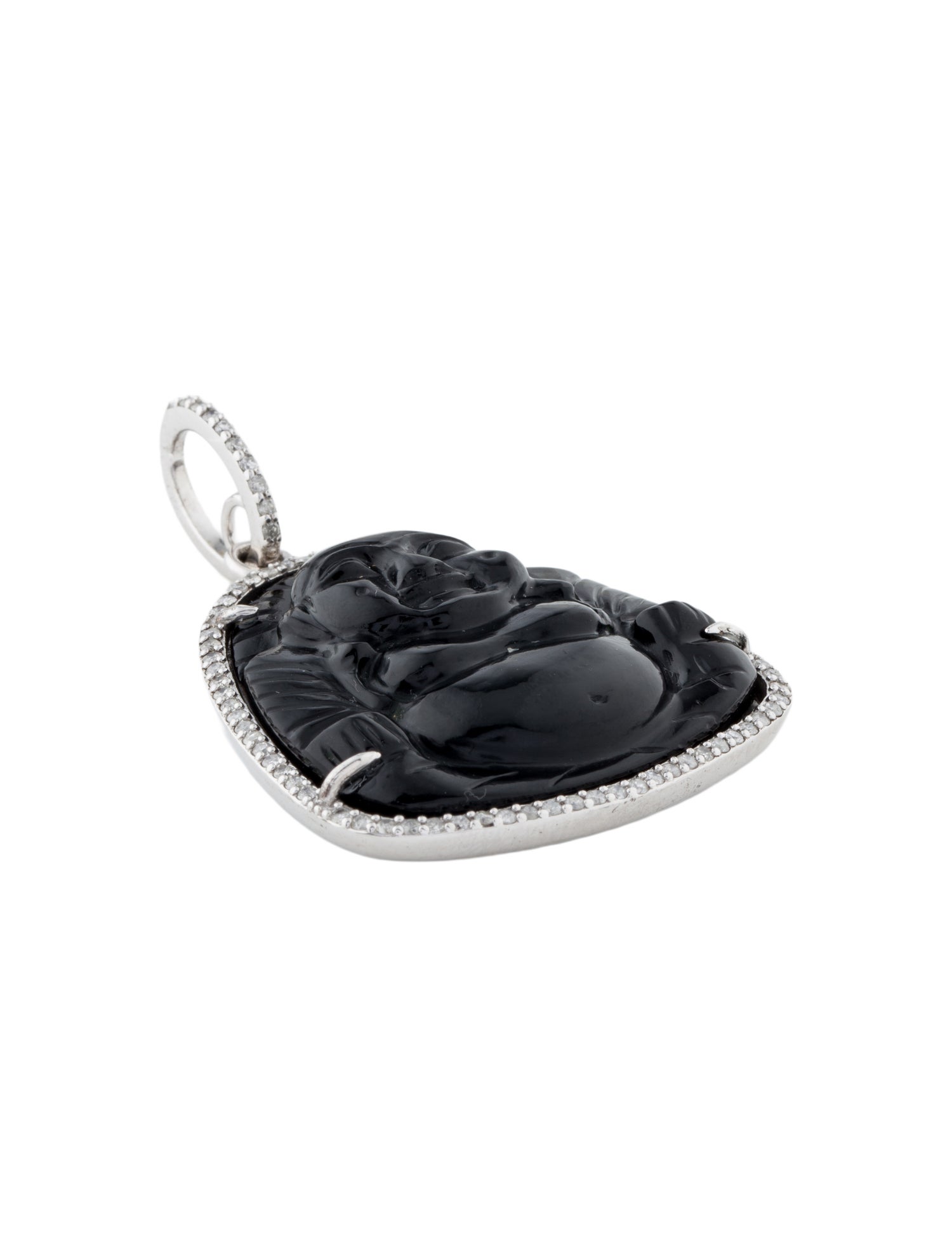 Sheryl Lowe Diamond & Onyx Buddha Pendant