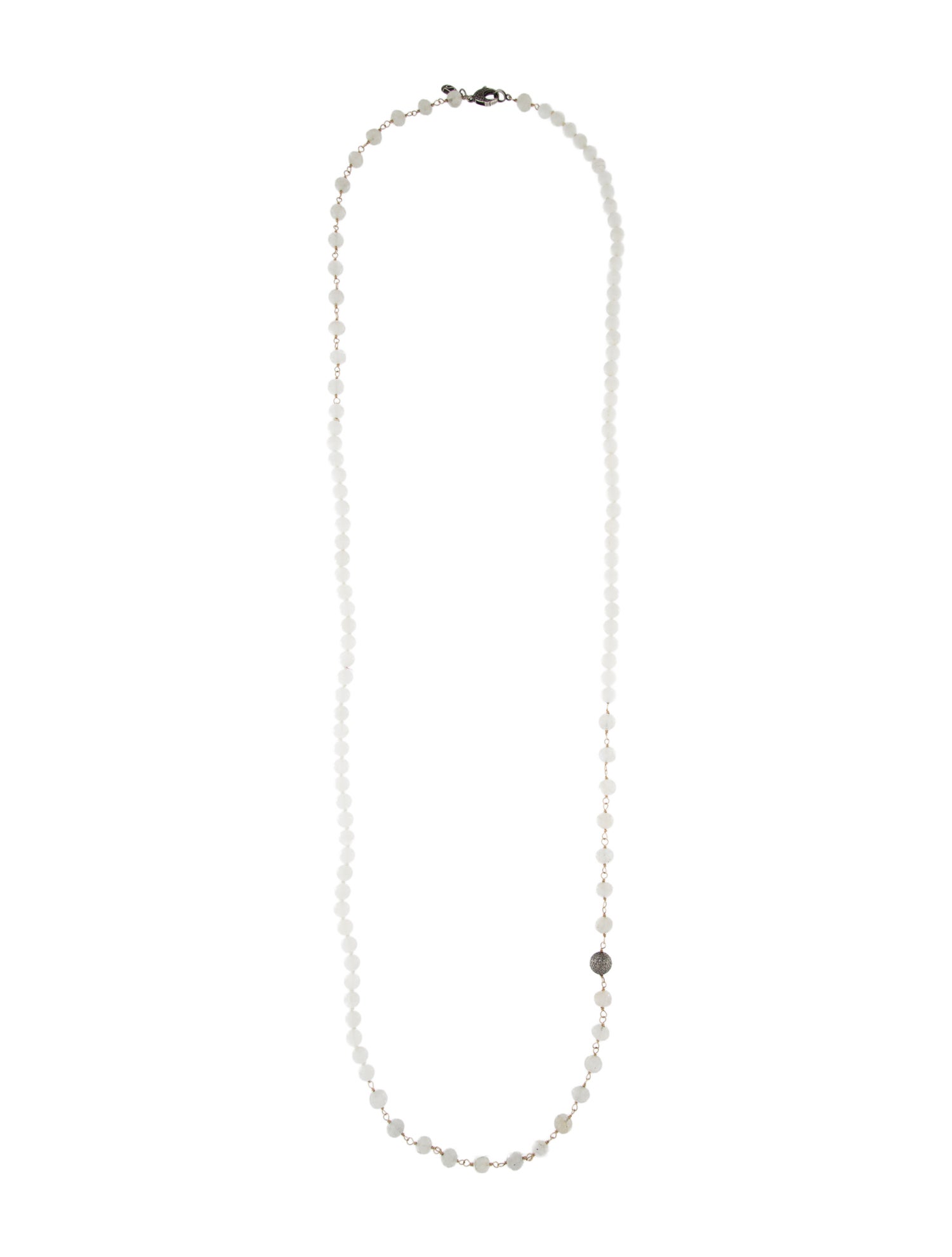 Sheryl Lowe Moonstone Labradorite & Diamond Beaded Necklace