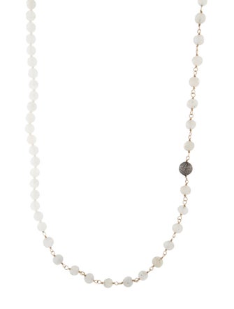 Sheryl Lowe Moonstone Labradorite & Diamond Beaded Necklace