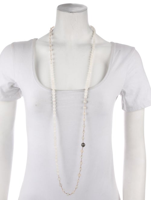 Sheryl Lowe Moonstone Labradorite & Diamond Beaded Necklace