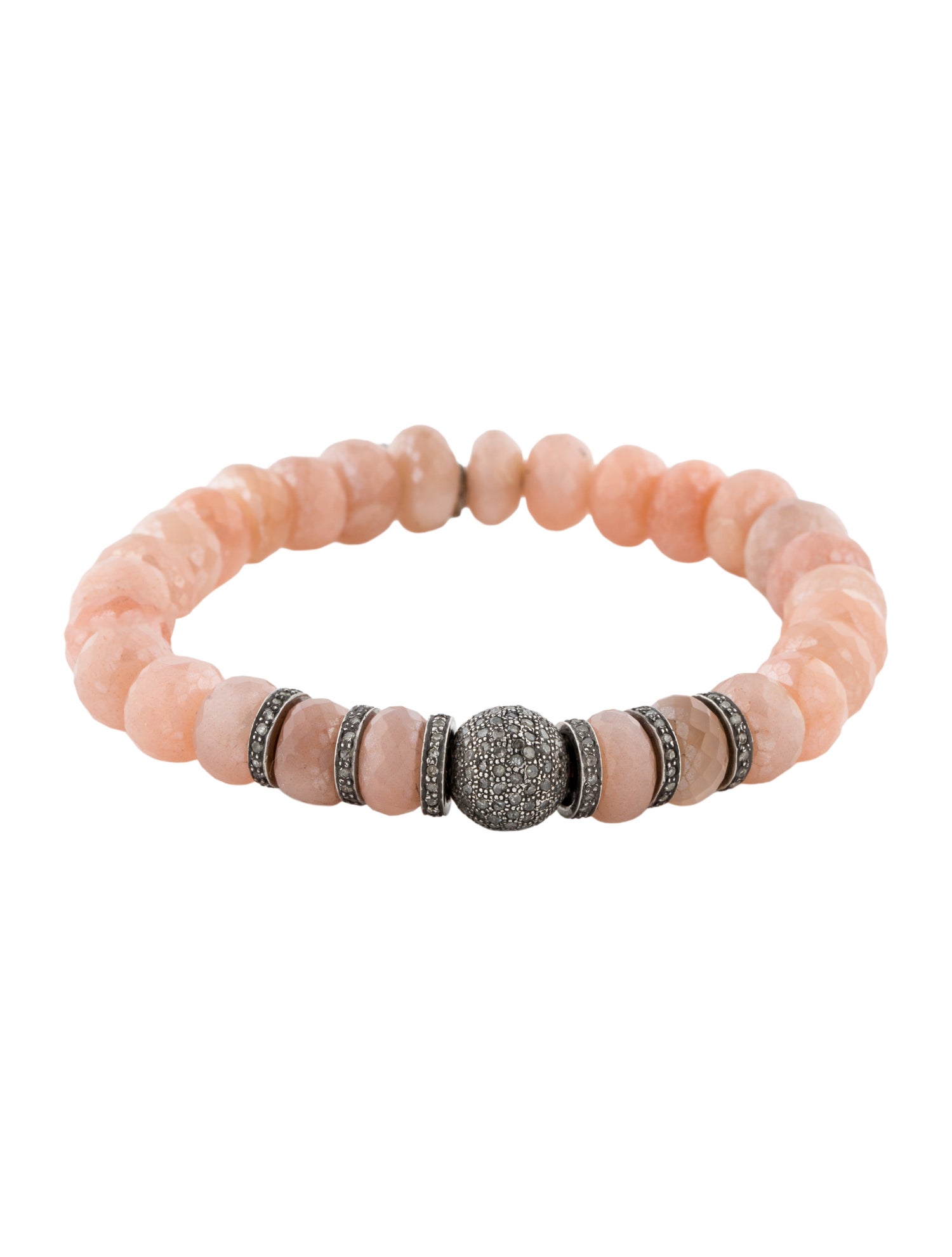 Sheryl Lowe Sunstone & Diamond Bead Bracelet