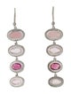 Sheryl Lowe Tourmaline, Chalcedony, Rose Quartz & Diamond Drop Earrings
