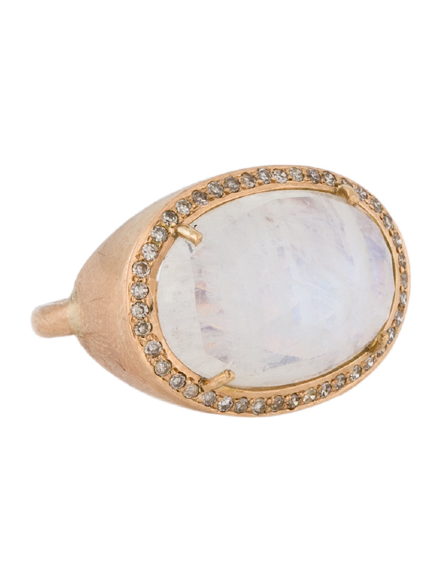 Sheryl Lowe 14K Moonstone Labradorite & Diamond Cocktail Ring