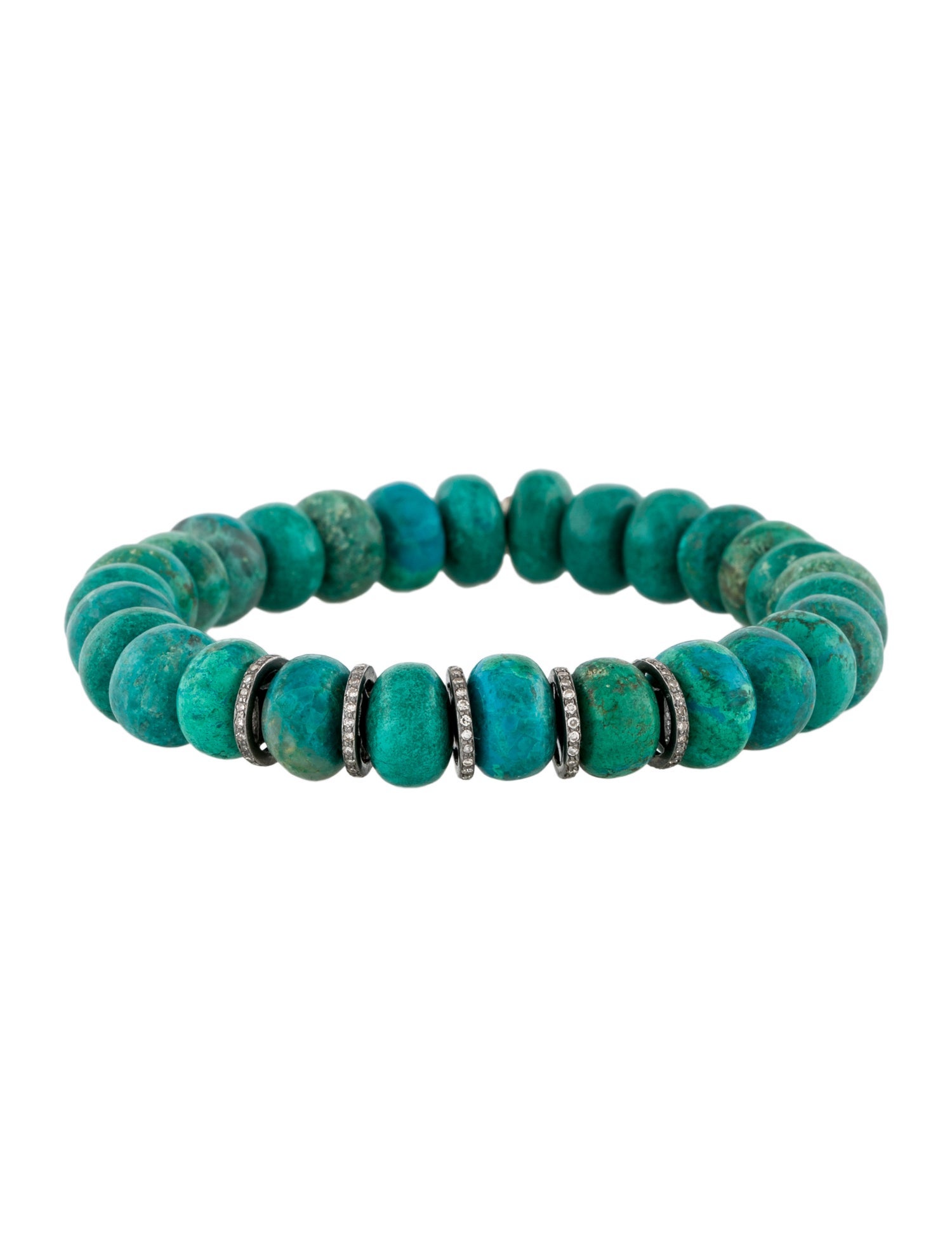Sheryl Lowe Chrysocolla & Diamond Bead Bracelet