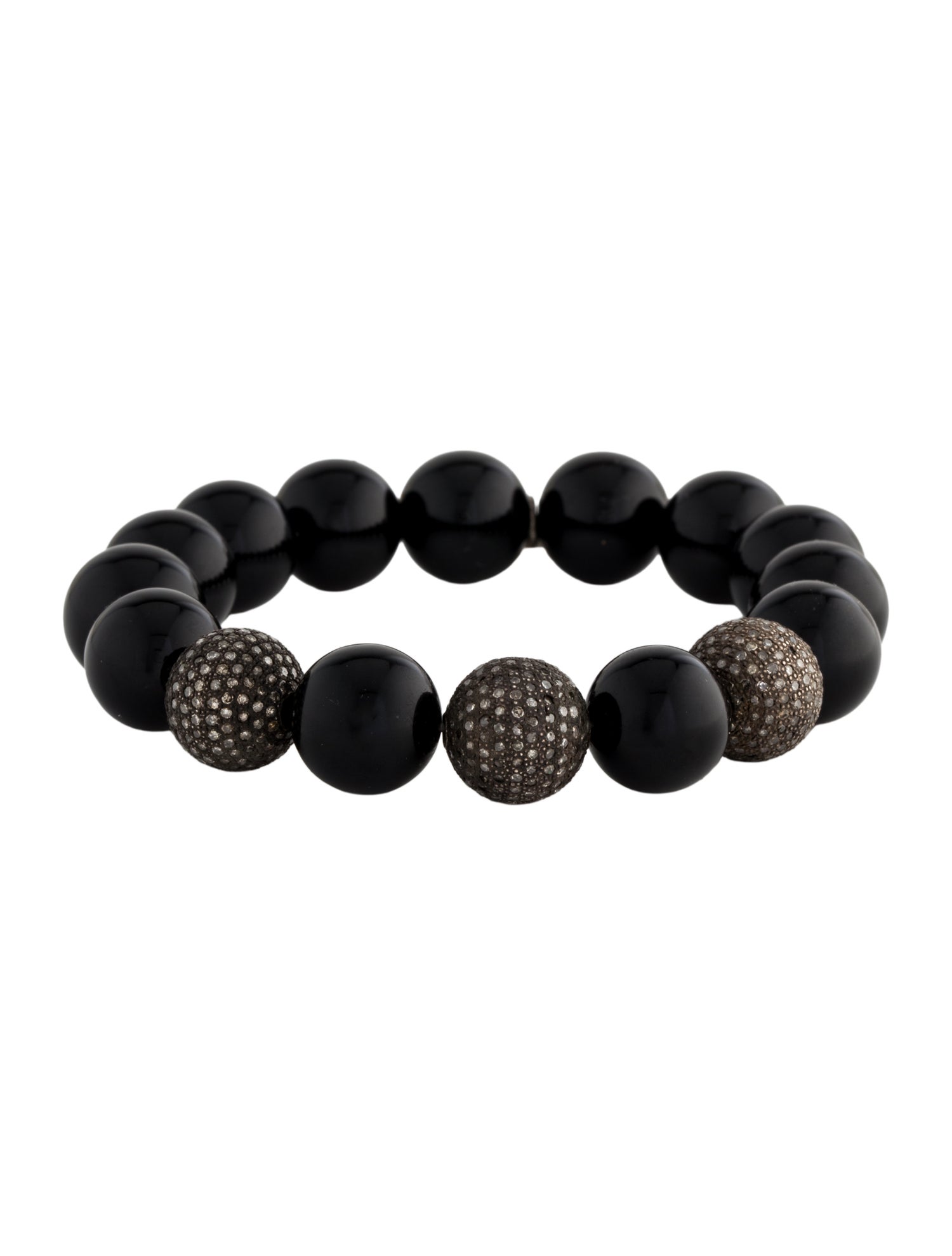 Sheryl Lowe Onyx & Diamond Beaded Bracelet