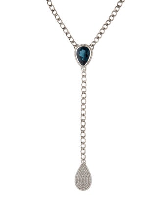 Sheryl Lowe Diamond & Topaz Bolo Necklace