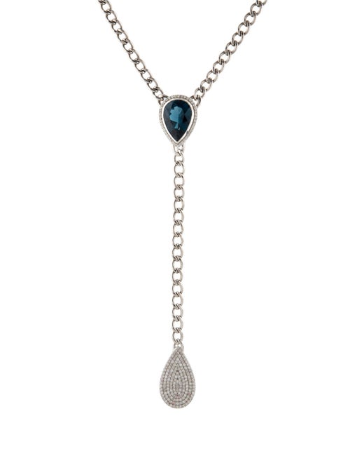 Sheryl Lowe Diamond & Topaz Bolo Necklace