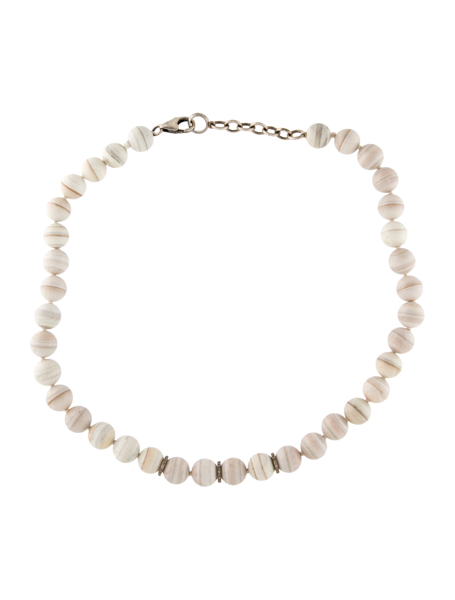 Sheryl Lowe Agate & Diamond Bead Necklace