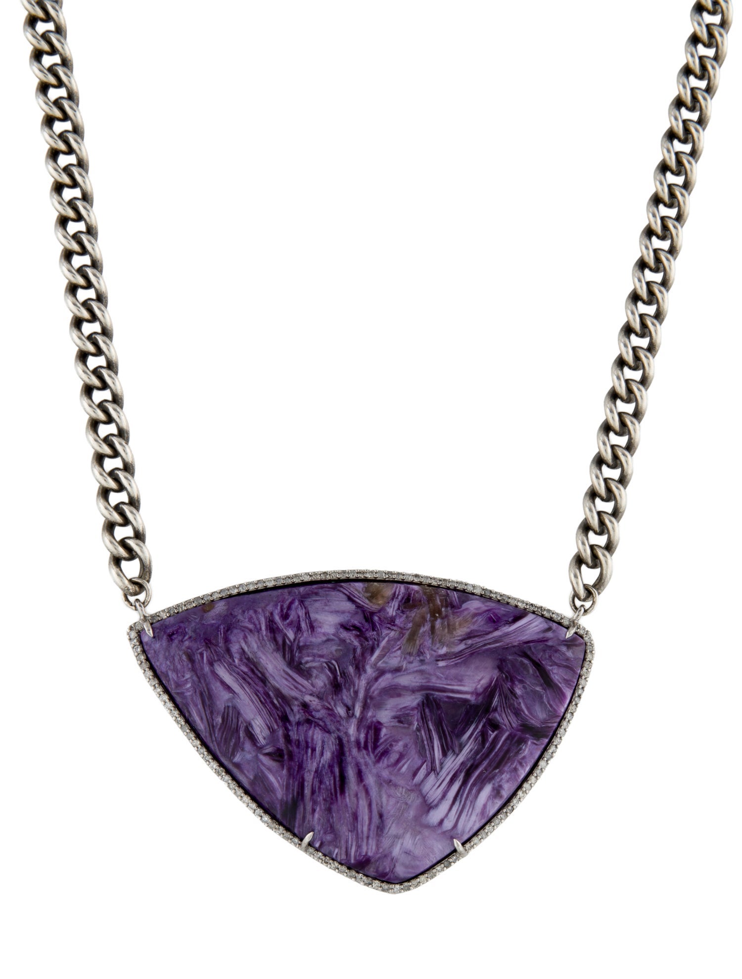 Sheryl Lowe Charoite & Diamond Collar Necklace