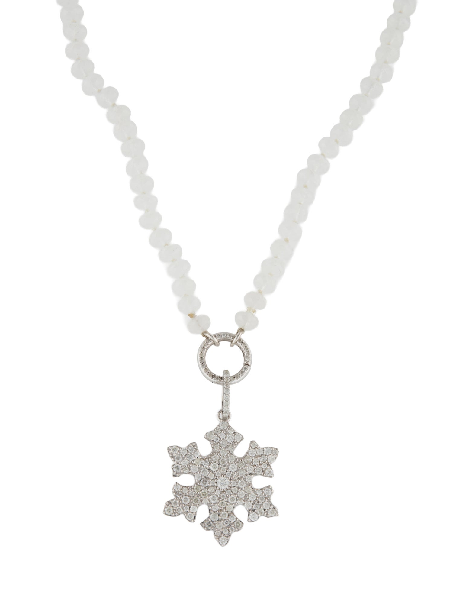 Sheryl Lowe Quartzite & Diamond Snowflake Pendant Necklace