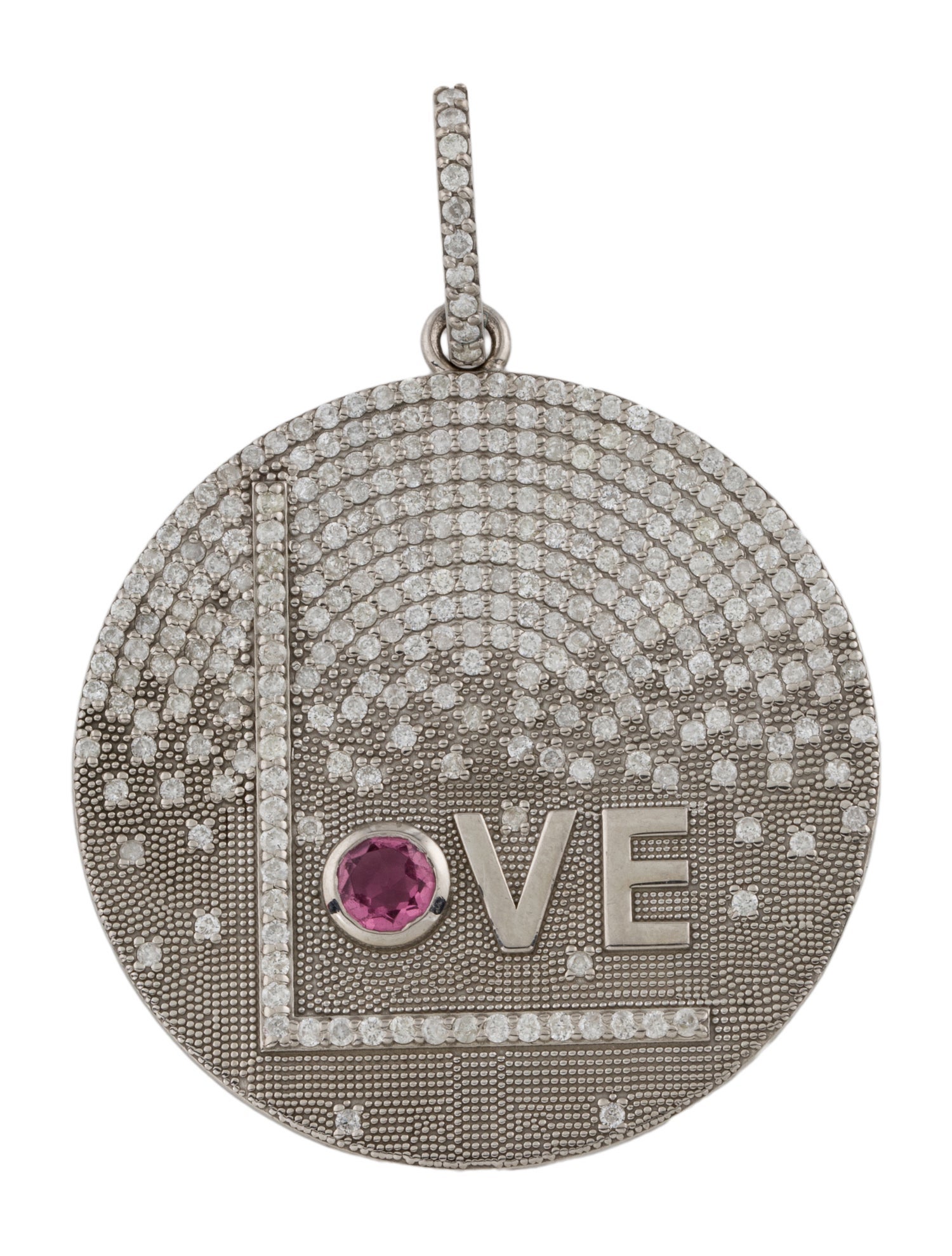 Sheryl Lowe Tourmaline & Diamond 'LOVE' Medallion