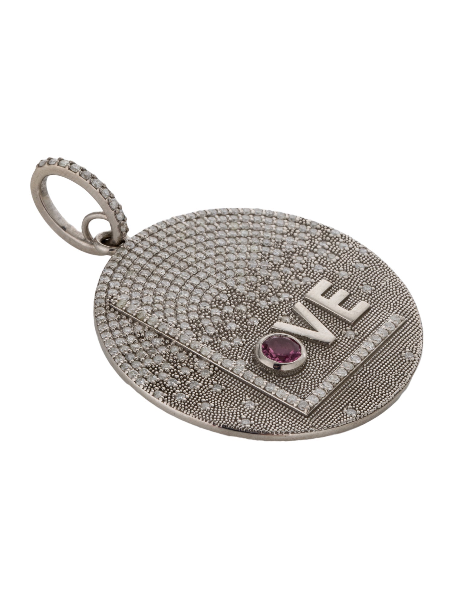 Sheryl Lowe Tourmaline & Diamond 'LOVE' Medallion