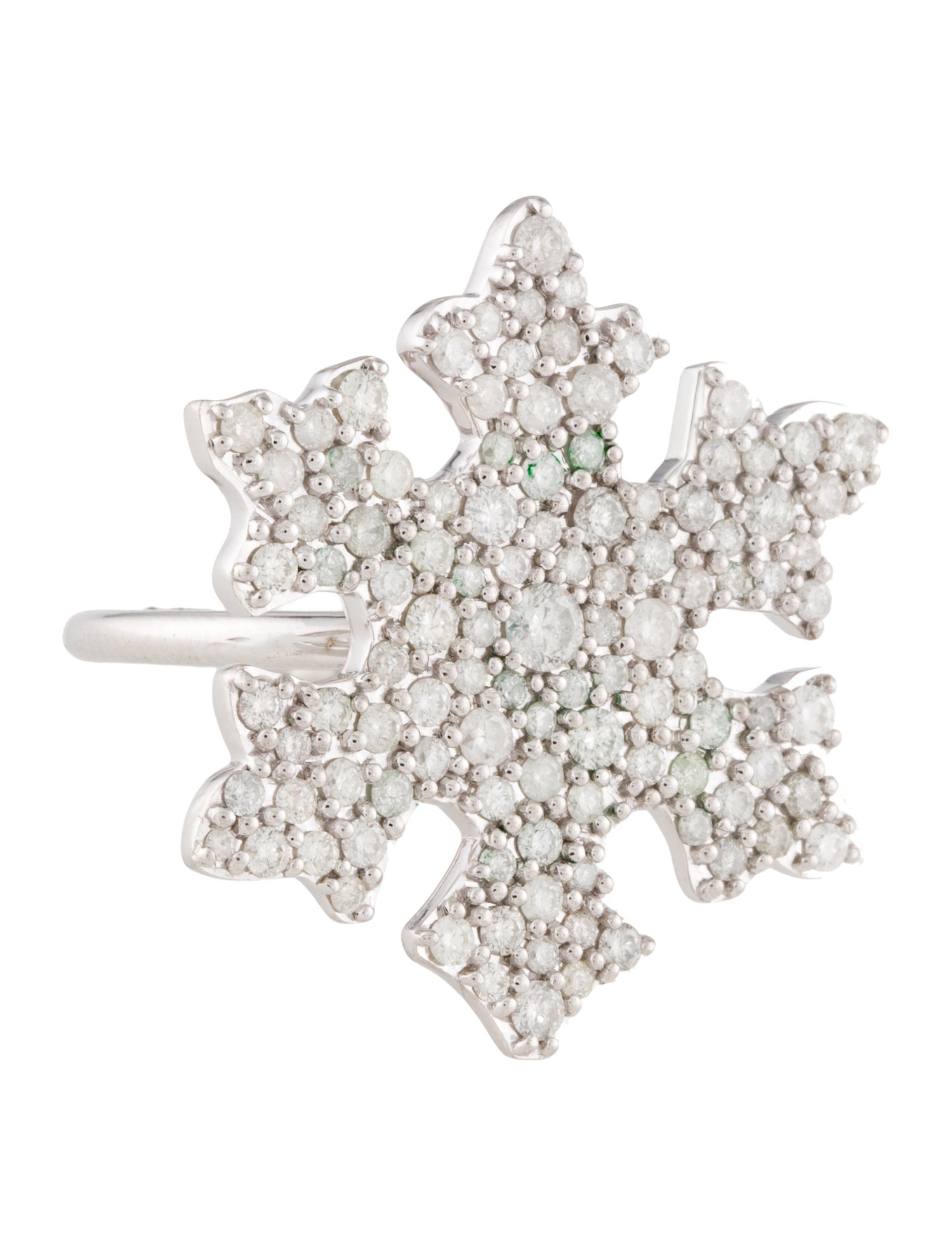 Sheryl Lowe 2.20ctw Diamond Cobblestone Snowflake Ring