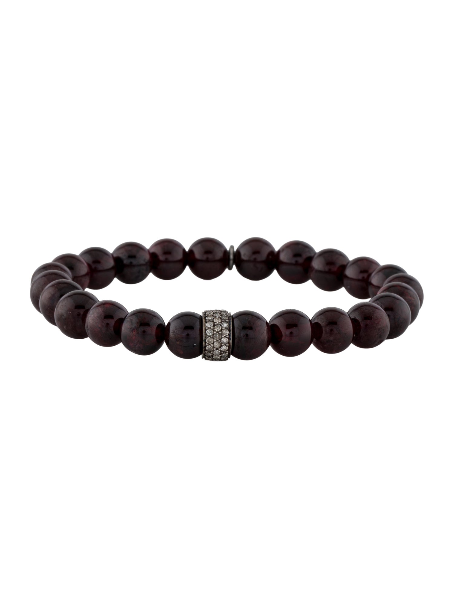 Sheryl Lowe Garnet & Diamond Bead Bracelet