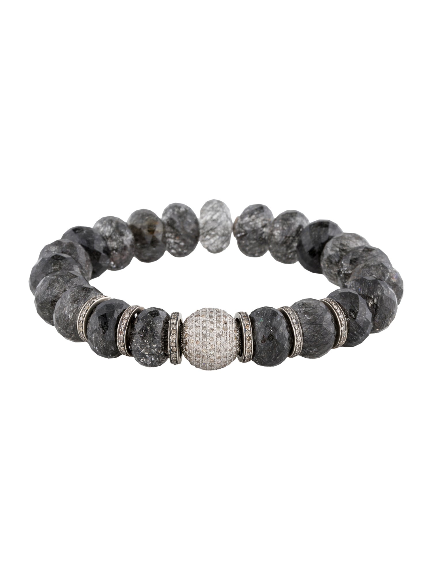 Sheryl Lowe Tourmalinated Quartz & Diamond Beaded Bracelet