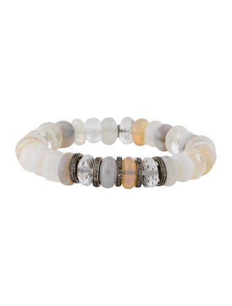 Sheryl Lowe Opal, Quartz, Moonstone Labradorite & Diamond Bead Bracelet