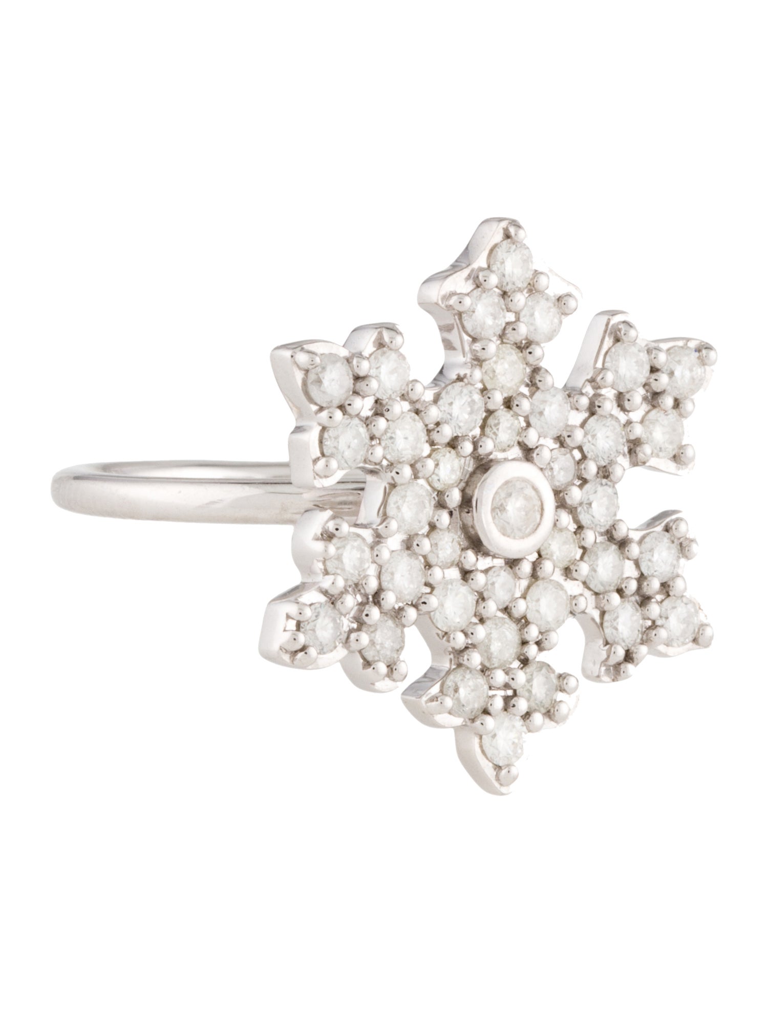 Sheryl Lowe 1.10ctw Diamond Cobblestone Small Snowflake Ring