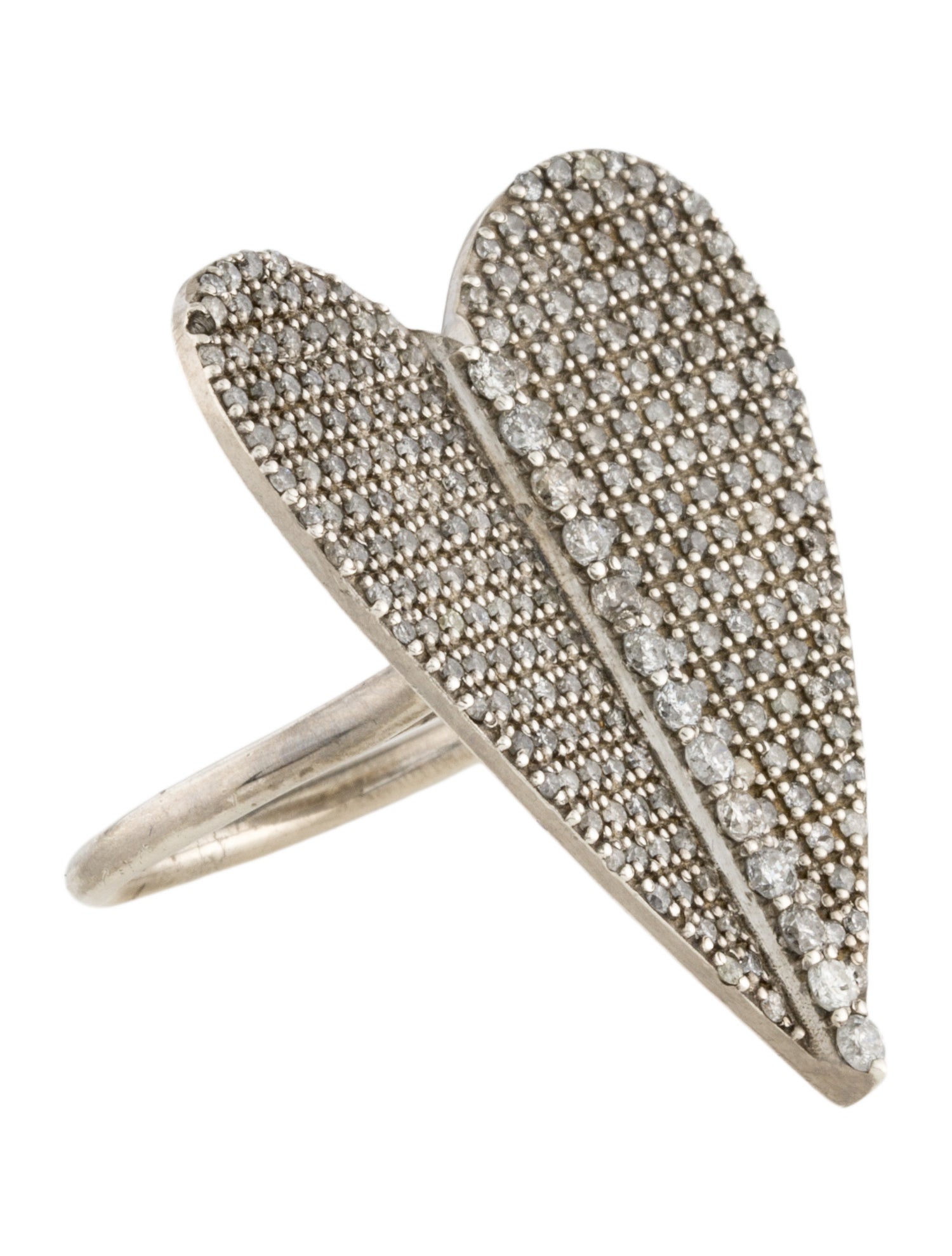 Sheryl Lowe 1.49ctw Diamond Folded Heard Ring