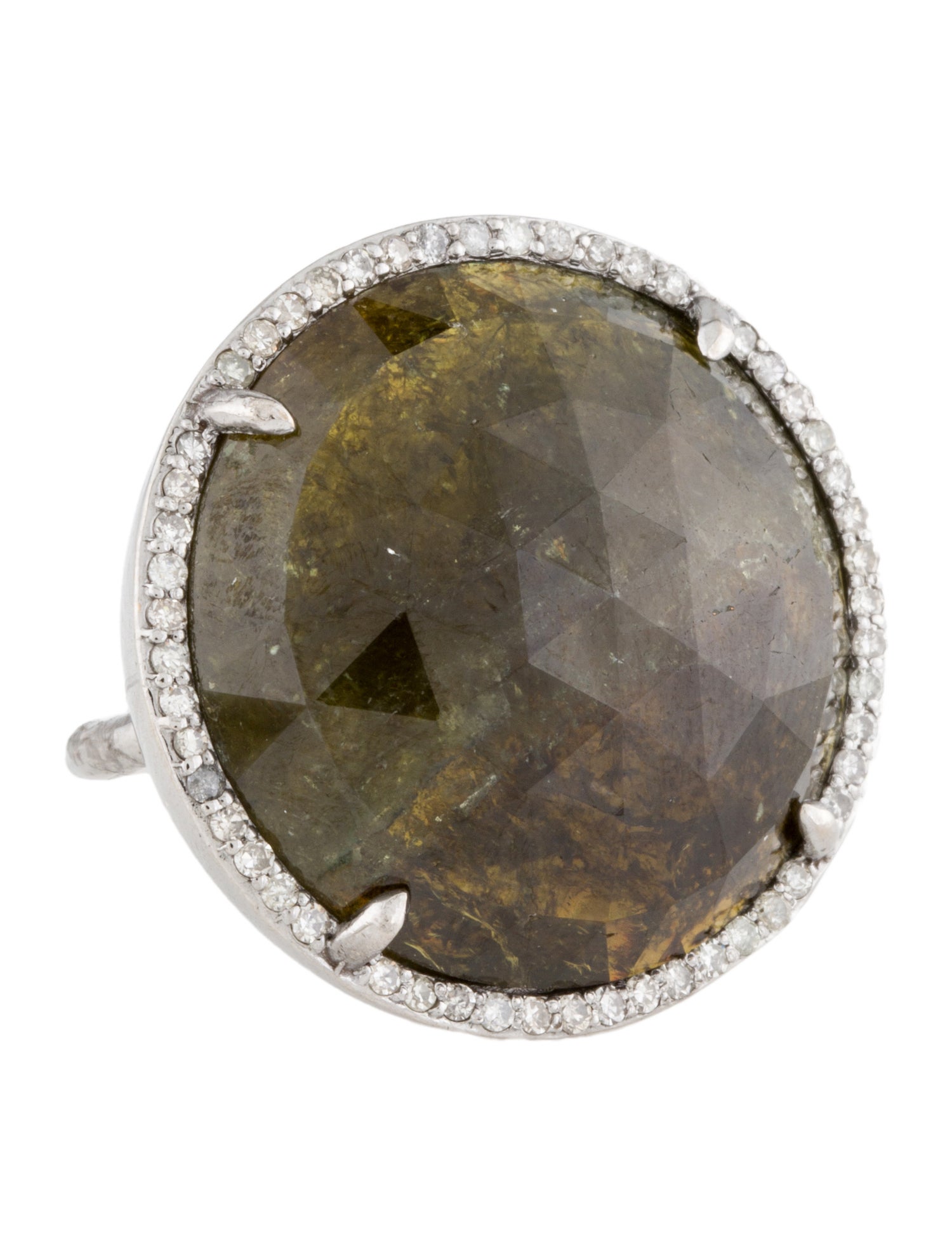 Sheryl Lowe Garnet & Diamond Cocktail Ring