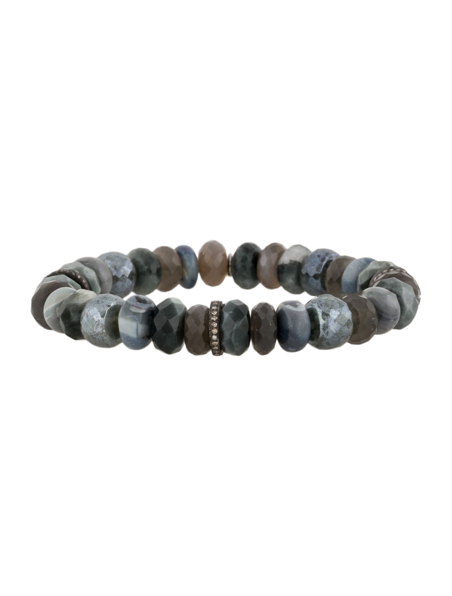 Sheryl Lowe Opal, Moonstone, Tourmaline & Diamond Bead Bracelet