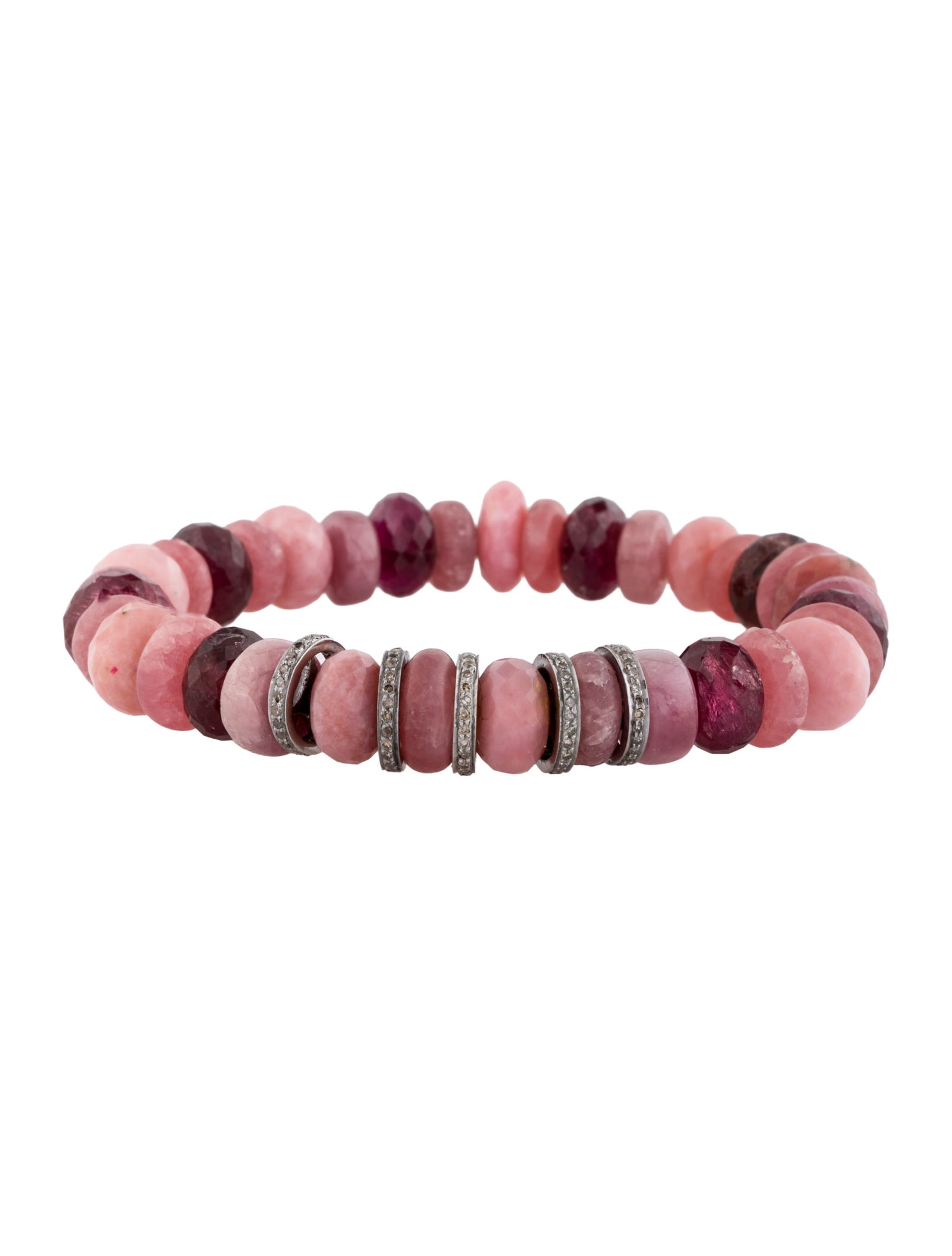 Sheryl Lowe Rhodochrosite, Opal, Tourmaline, & Diamond Pink Mix Bracelet