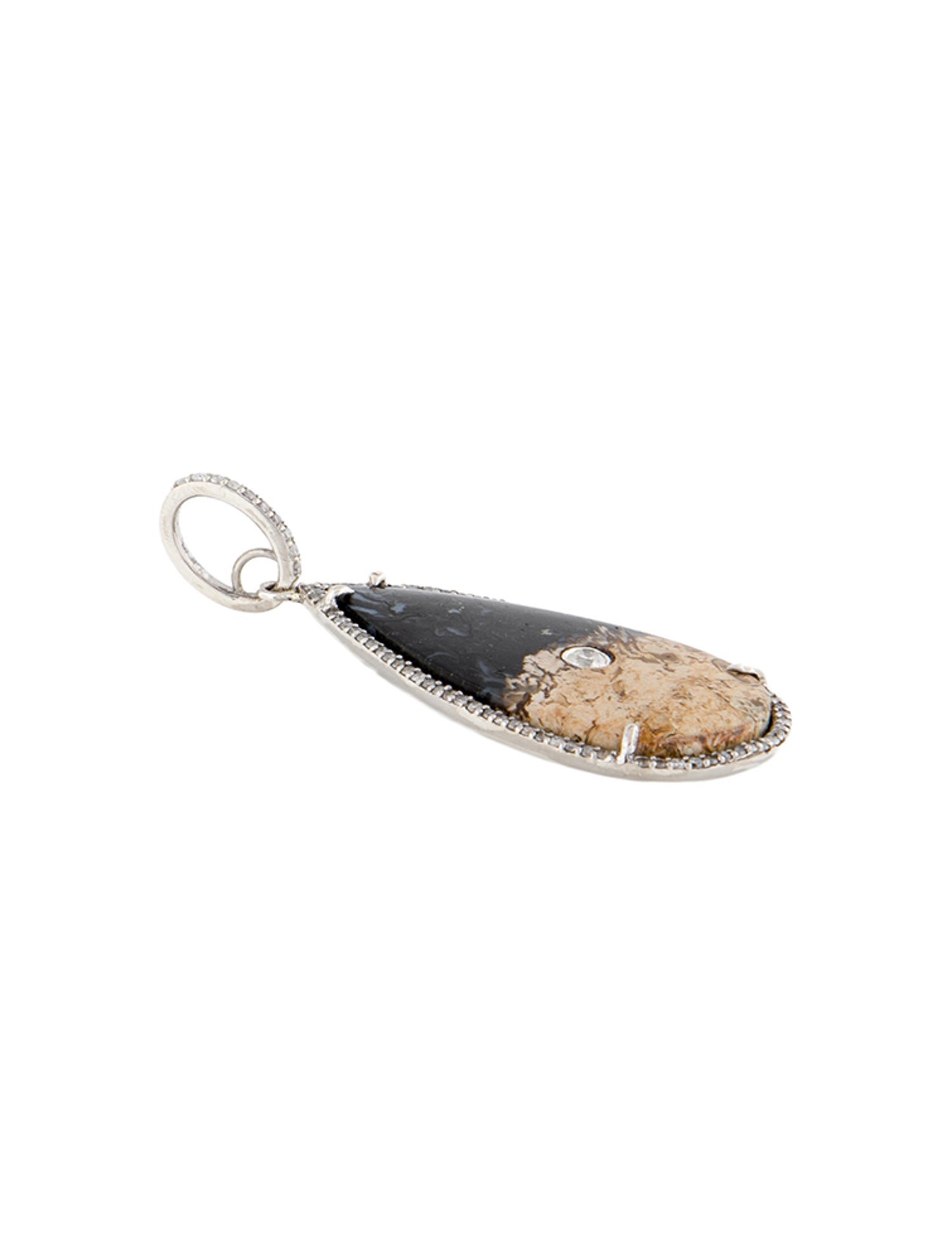 Sheryl Lowe Fossilized Palm Wood & Diamond Pendant