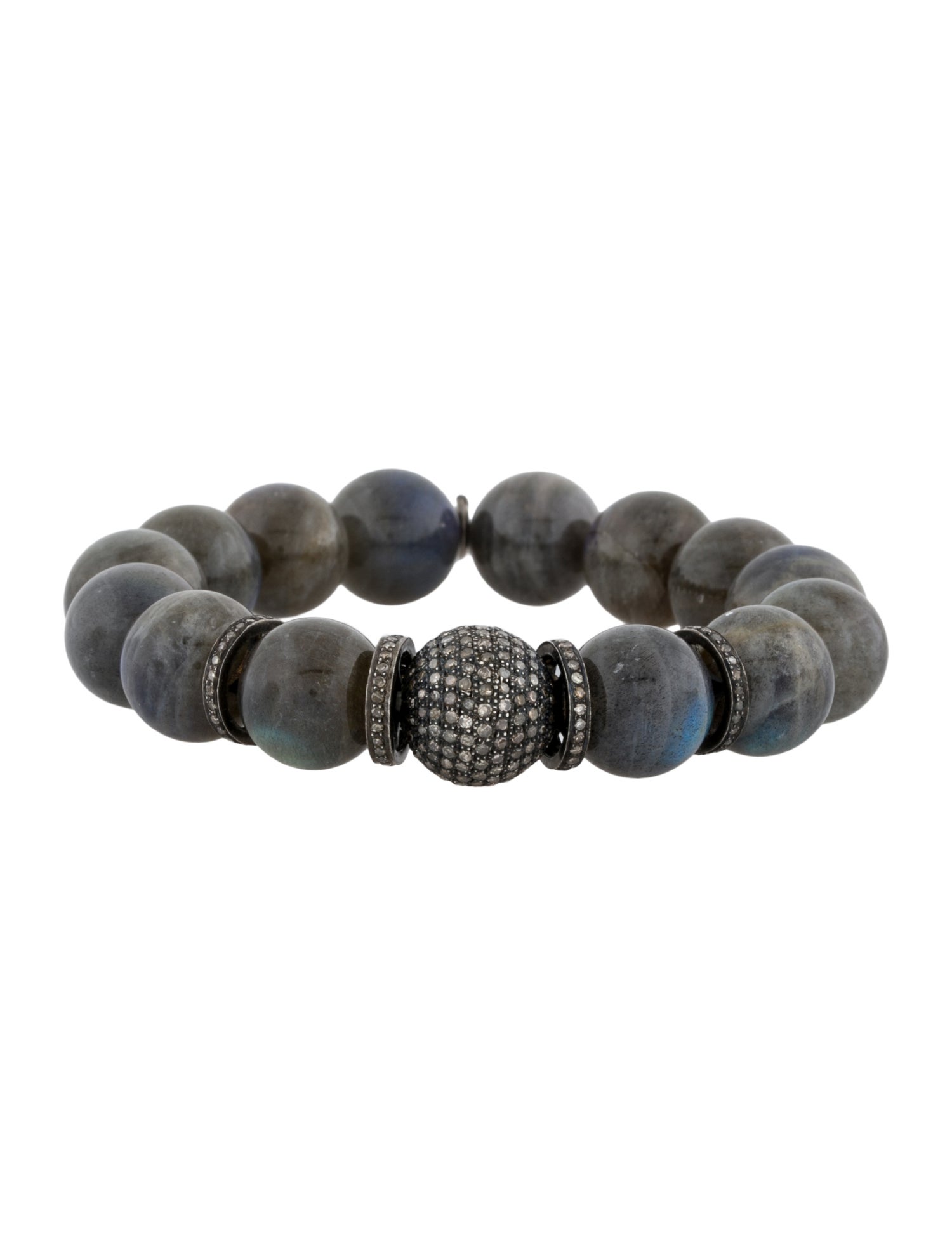 Sheryl Lowe Diamond Labradorite Bead Bracelet