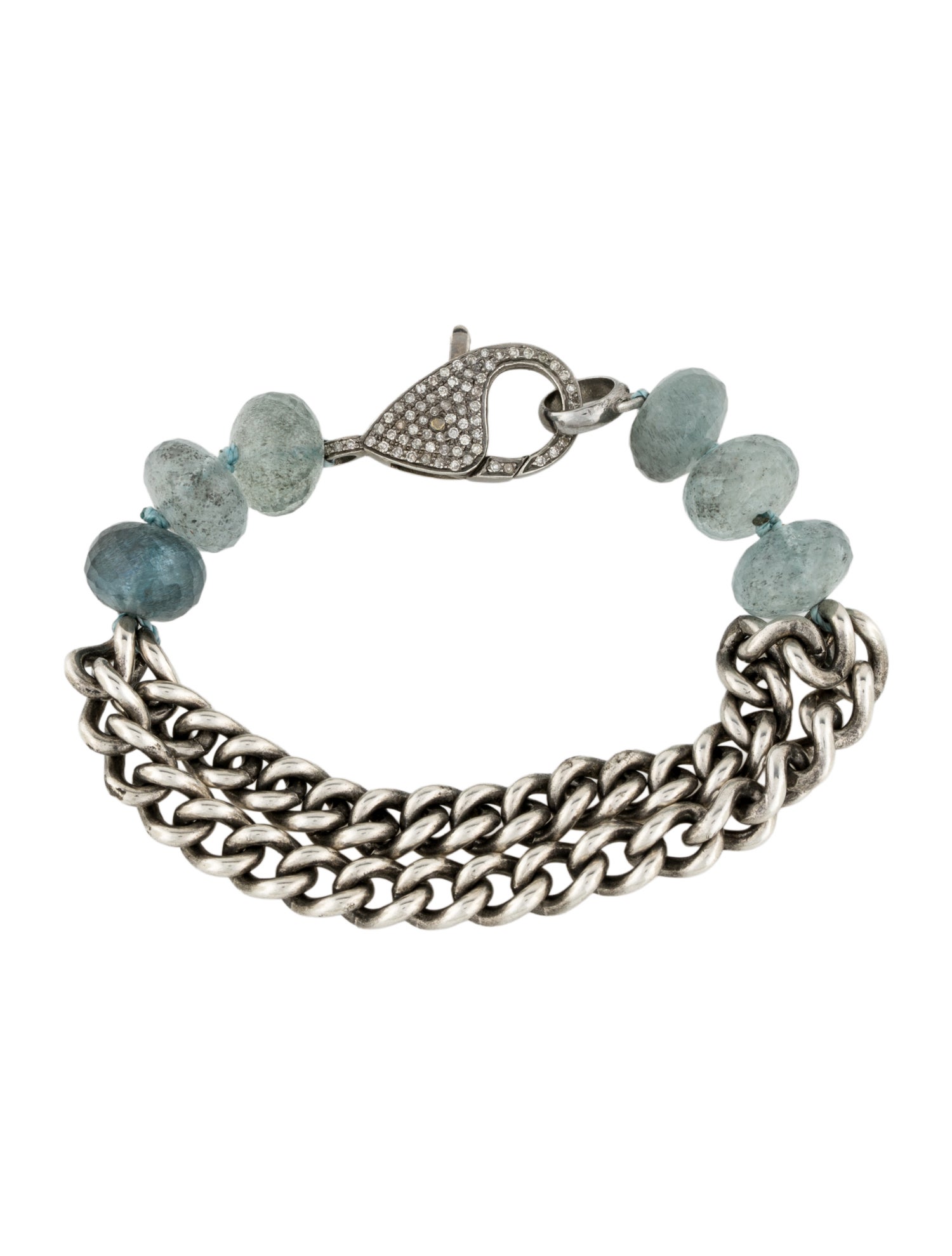 Sheryl Lowe Aquamarine & Diamond Chain Bracelet