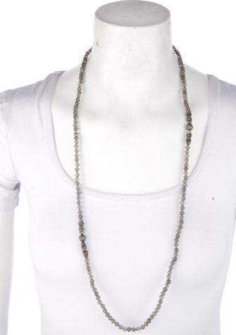 Sheryl Lowe Diamond & Labradorite Accented Bead Strand Necklace