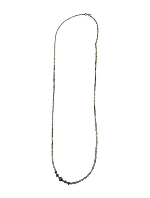 Sheryl Lowe Pyrite, Labradorite & Diamond Bead Strand Necklace
