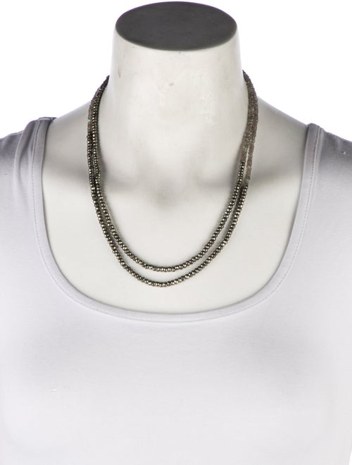Sheryl Lowe Pyrite, Labradorite & Diamond Bead Strand Necklace