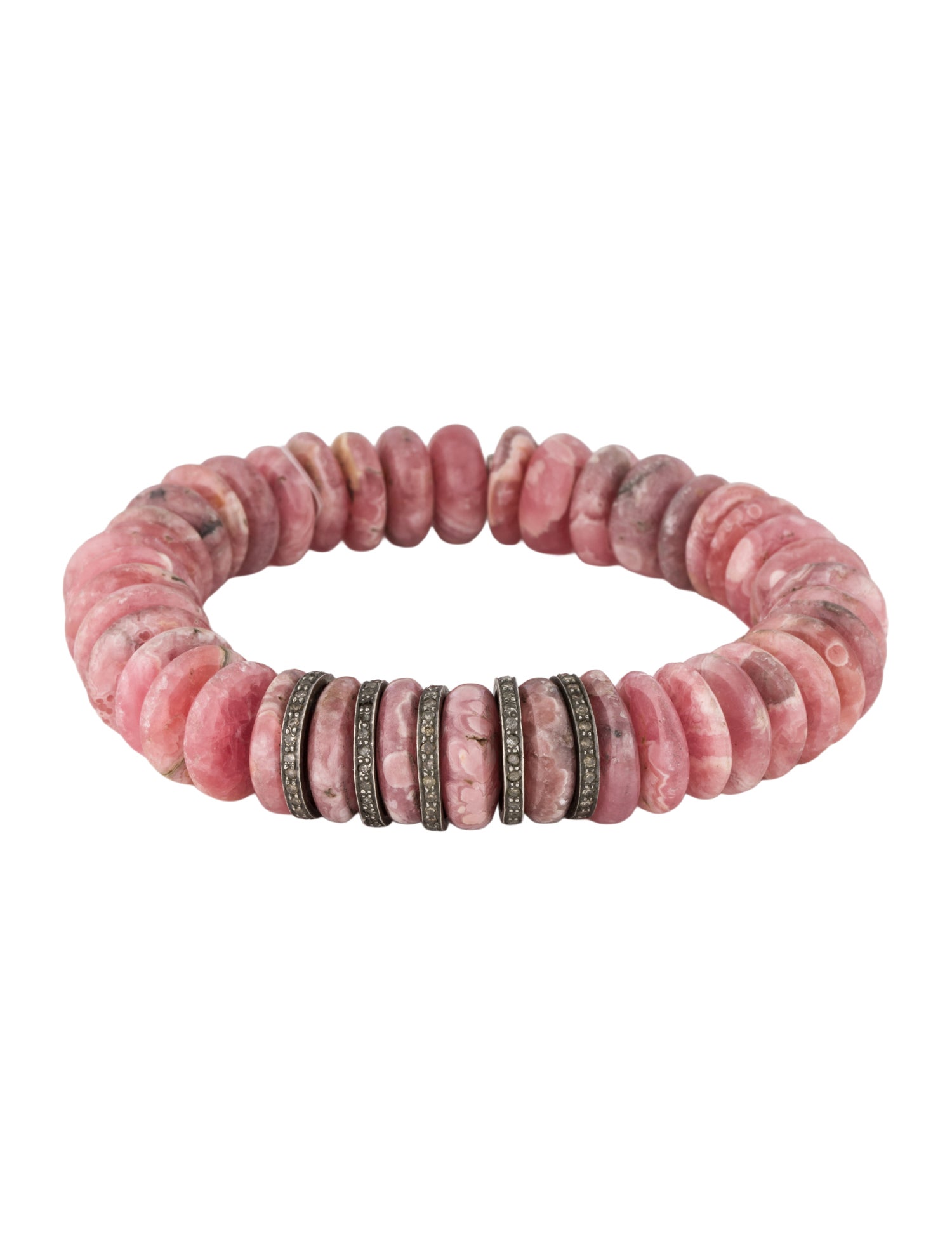 Sheryl Lowe Rhodochrosite & Diamond Bead Bracelet