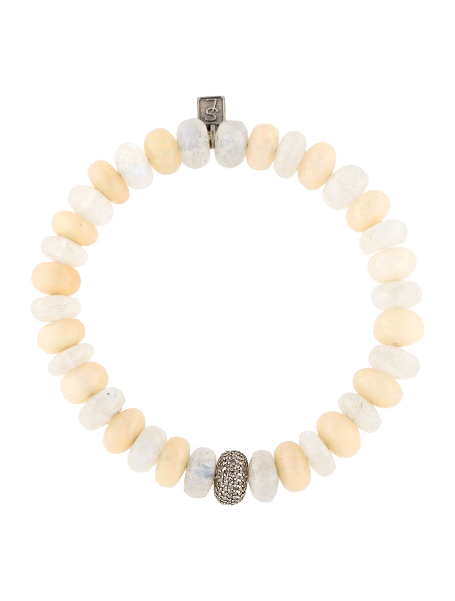 Sheryl Lowe Opal, Moonstone Labradorite & Diamond Bead Bracelet