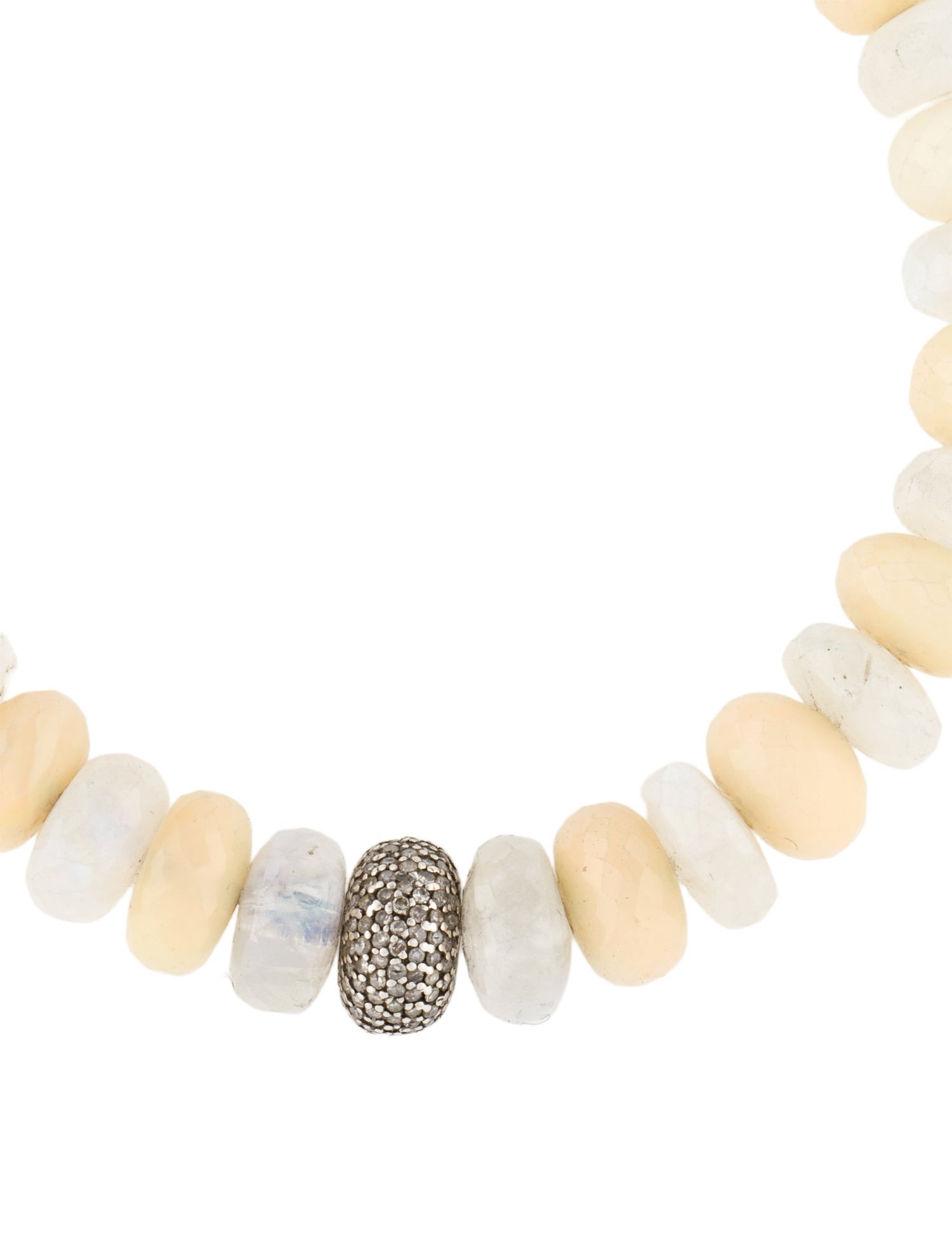 Sheryl Lowe Opal, Moonstone Labradorite & Diamond Bead Bracelet