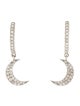 Sheryl Lowe Diamond Crescent Moon Drop Hoop Earrings