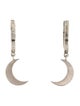 Sheryl Lowe Diamond Crescent Moon Drop Hoop Earrings