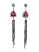 Sheryl Lowe Watermelon Tourmaline & Diamond Drop Earrings