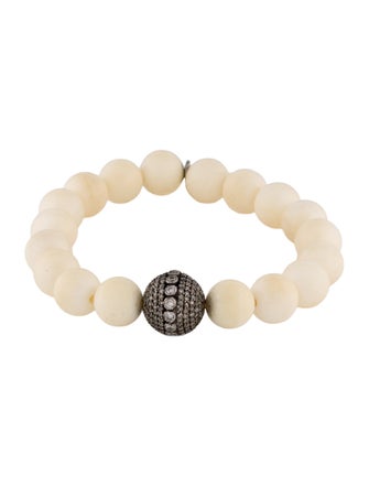 Sheryl Lowe 2.13ct Diamond & Coral Bead Bracelet