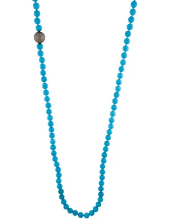 Sheryl Lowe 2.23ctw Diamond & Dyed Magnesite Bead Strand Necklace