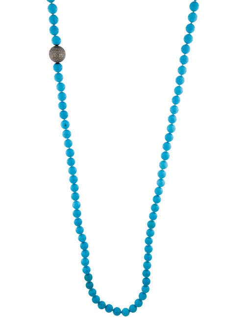 Sheryl Lowe 2.23ctw Diamond & Dyed Magnesite Bead Strand Necklace