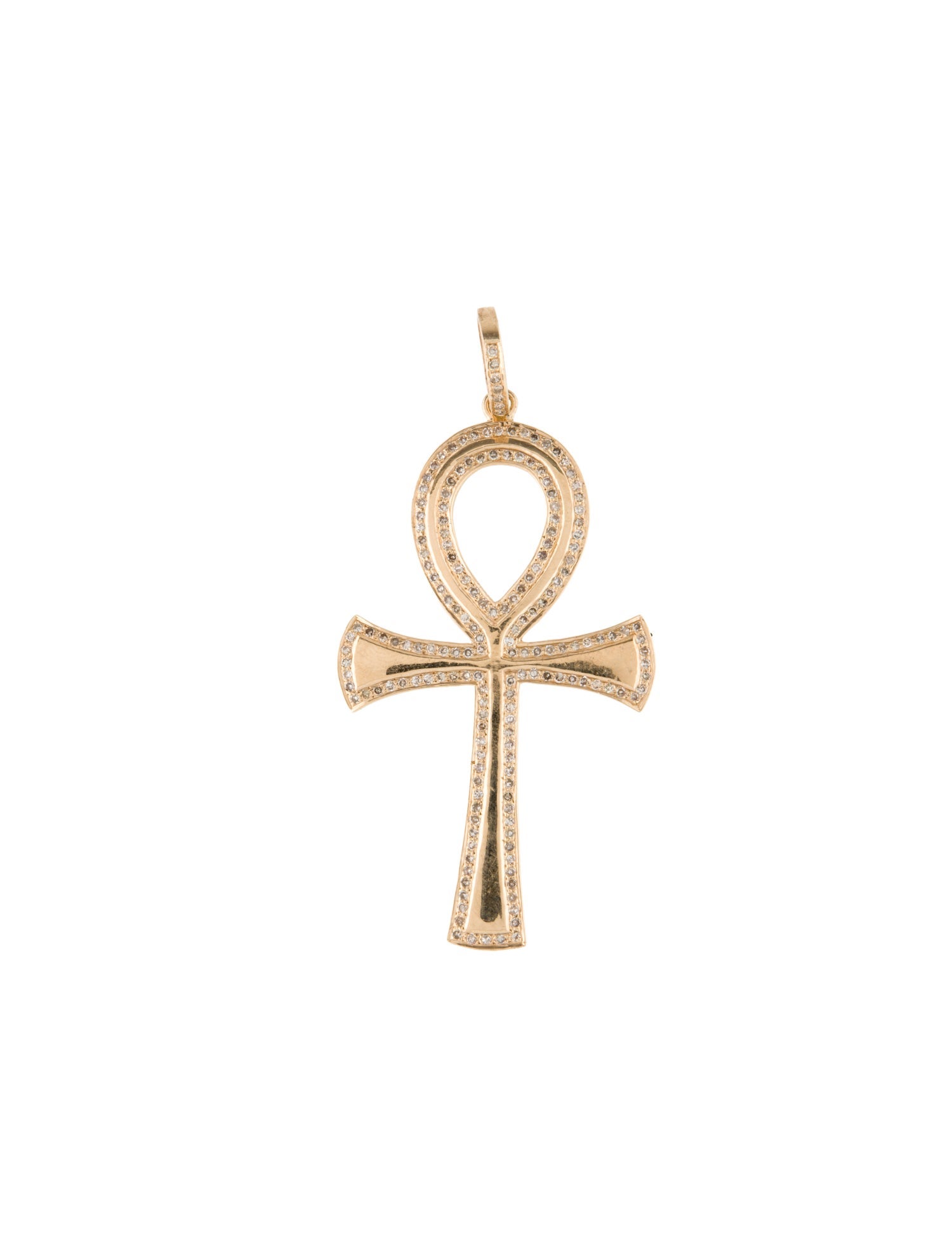 Sheryl Lowe 14K Diamond Ankh Pendant